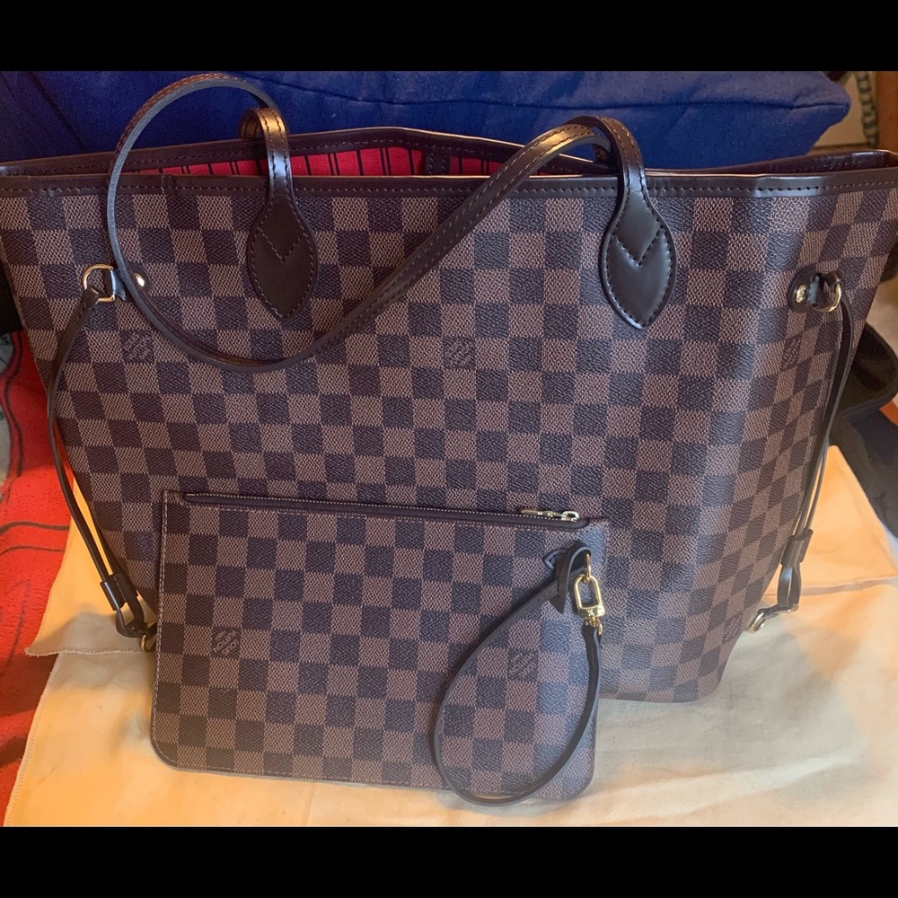 Louis Vuitton Neverfull MM Damier Ebene, Authentic